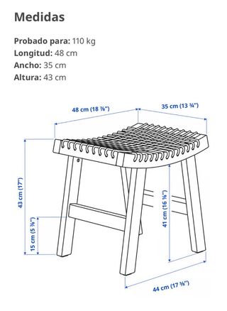 Taburetes Ikea Madera y Tela