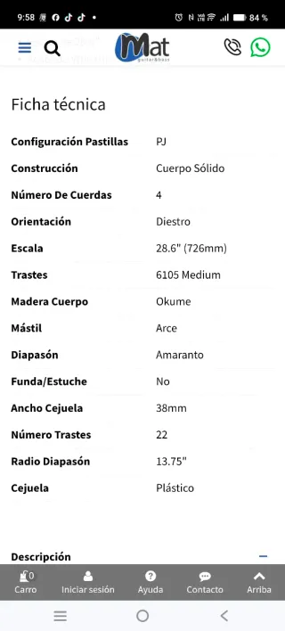 Bajo eléctrico Ibanez GSRM20B MIKRO