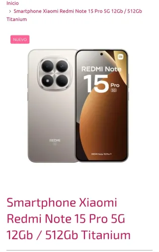 Xiaomi Redmi Note 15 Pro 5G 512GB titanium