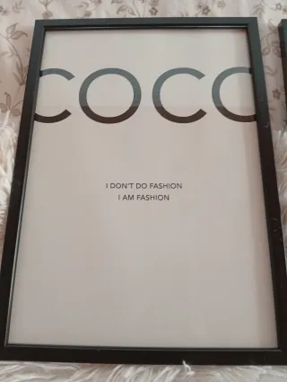 Conjunto 6 láminas decorativas fashion enmarcadas