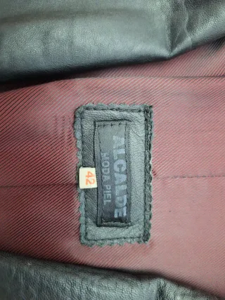 Cazadora Piel Larga Negra T.42