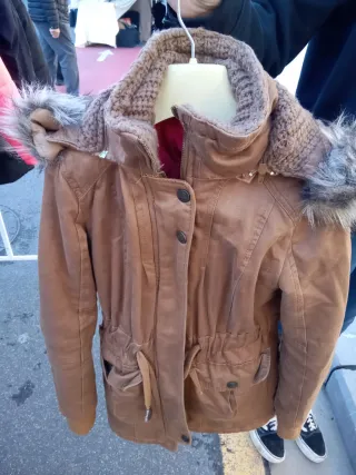 Abrigo mujer color block