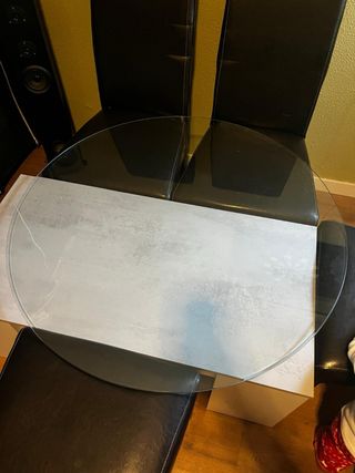 Cristal mesa redonda 1m