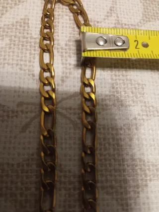 Pulsera Figaro Acero Inoxidable Dorada