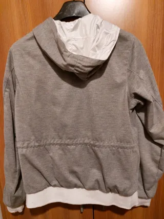 Giubbino donna mezza stagione grigio/bianco