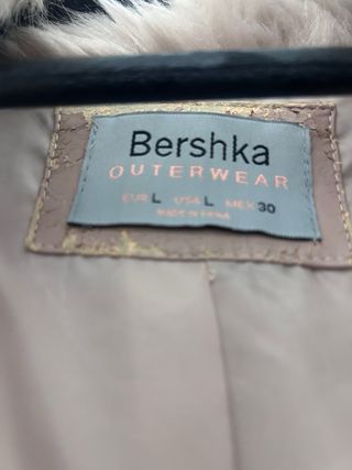 Chaleco pelo Bershka gris/rosa  L / 40 / 12