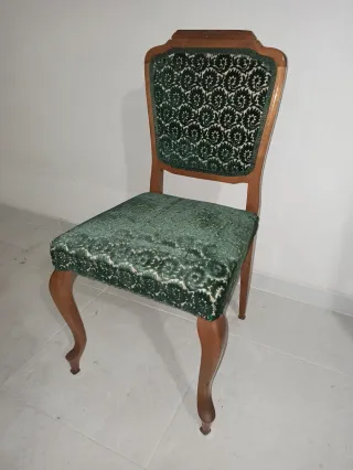 Silla Vintage Madera y Terciopelo