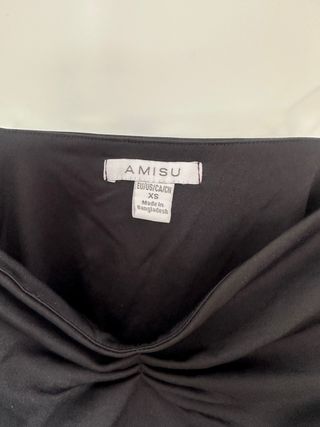 Top negro AMISU tirantes fruncido