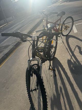 Bicicleta roja y amarilla