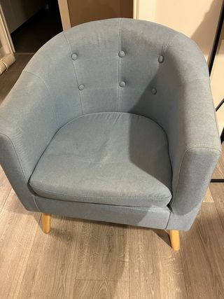 Butaca azul turquesa de tela