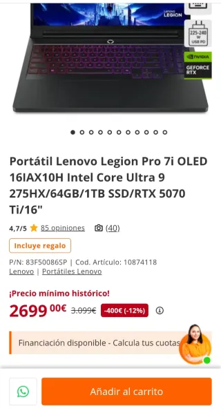 Lenovo Legion 7i Pro Sellado