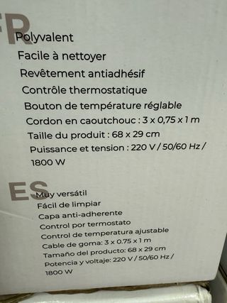 Barbacoa Eléctrica Teppanyaki 1800W Nueva