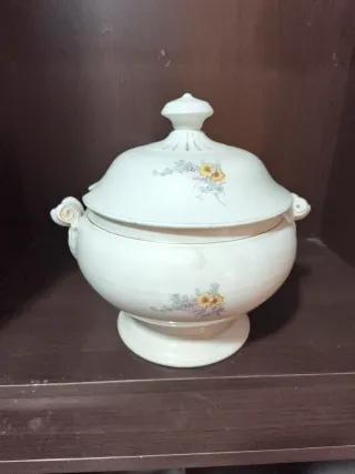 Sopera Vintage Porcelana Flores