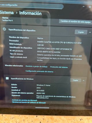 Microsoft Surface Pro 4 Plata