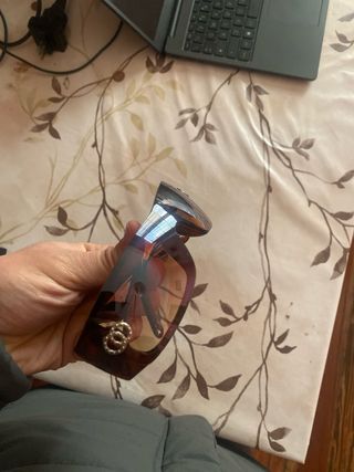 Occhiali da sole Chanel marroni e argento