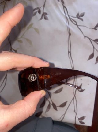 Occhiali da sole Chanel marroni e argento