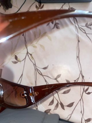 Occhiali da sole Chanel marroni e argento