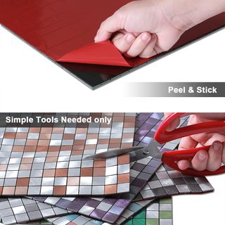 Pegatinas De Azulejos De Metal en Mosaico 7 pcs