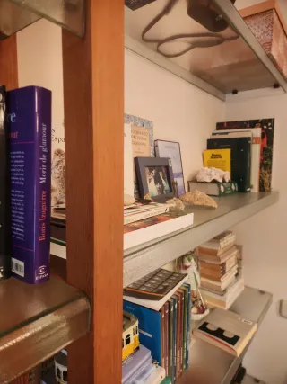 Estantería de cristal y madera, grande