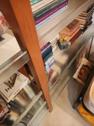 Estantería de cristal y madera, grande