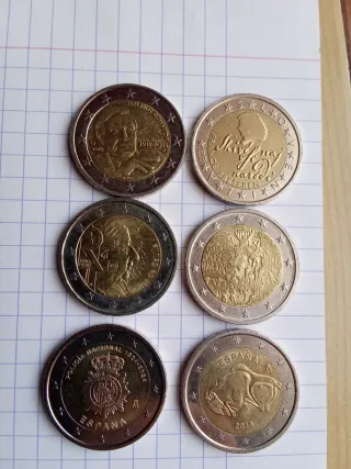 Lote 6 monedas 2 euros conmemorativas