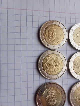 Lote 6 monedas 2 euros conmemorativas