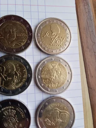 Lote 6 monedas 2 euros conmemorativas