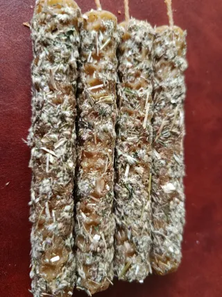 Lote velas cera de abeja 100% natural con Artemisa