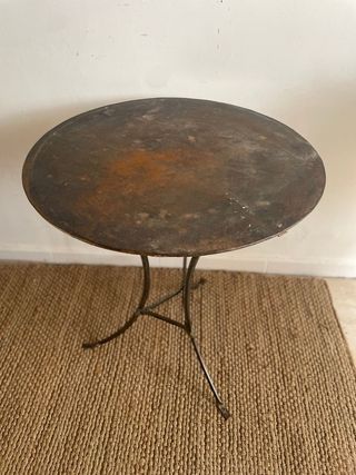 Velador Hierro Francés Antiguo Decapado