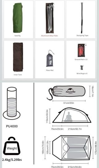 Tienda campaña Naturhike Cloud-Up 3