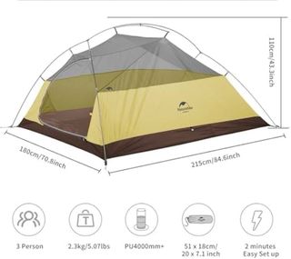Tienda campaña Naturhike Cloud-Up 3