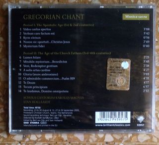 CD Gregorian Chant Schola Cantorum Karolus Magnus