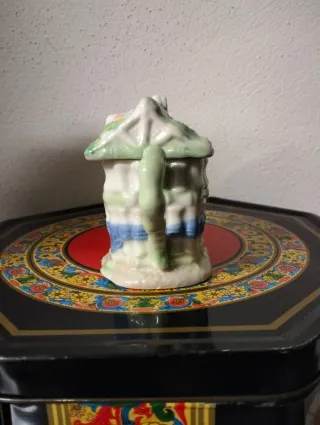 Teiera Casetta Coperchio Ceramica Decorata