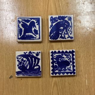 Azulejos Antiguos Decorativos Azul y Blanco