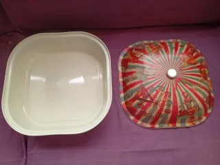 Vintage Caja Metálica Vintage con motivos de Feria