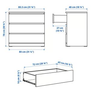 NUEVA Cajonera MALM IKEA 3 cajones