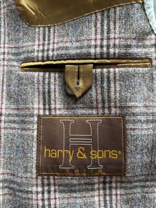 Giacca Harry & Sons lana e cotone marrone