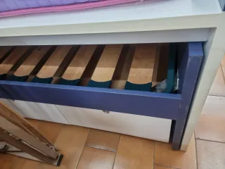 Cama Nido azul y blanco