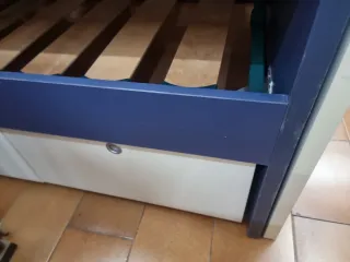 Cama Nido azul y blanco