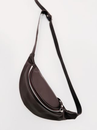 Riñonera de cuero marrón unisex