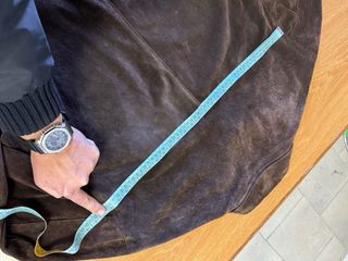 Giacca vera pelle scamosciata marrone