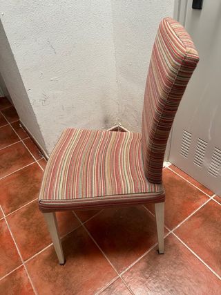 Silla tapizada rayas multicolor