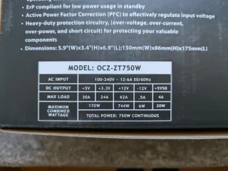 Alimentatore modulare OCZ ZT 750W 80+ Bronze