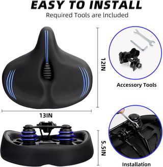 Sillín Bici Ergonómico CDYWD Comfort Negro/Azul