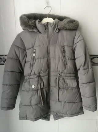 Chaquetón niña gris T. 9/10 años