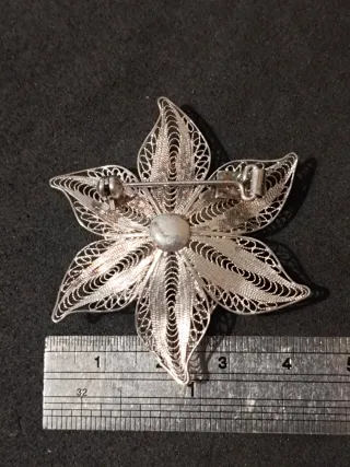Broche Flor Filigrana Plata