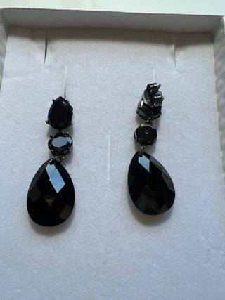 Pendientes largos cristal negro