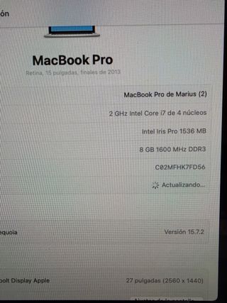 Macbook Pro 15 2013 Argento