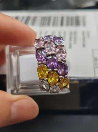 Anello Argento 925 Multicolor Design Bouquet