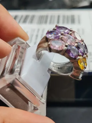 Anello Argento 925 Multicolor Design Bouquet